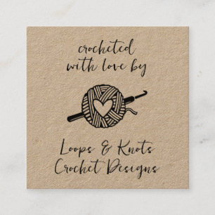 Carte De Visite Carré Crocheté Avec Amour