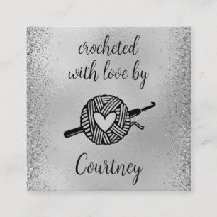 Carte De Visite Carré Crocheté Avec Amour