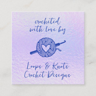 Carte De Visite Carré Crocheté Avec Amour