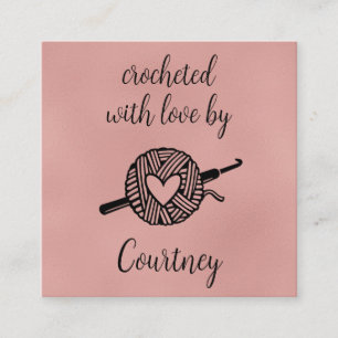 Carte De Visite Carré Crocheté Avec Amour