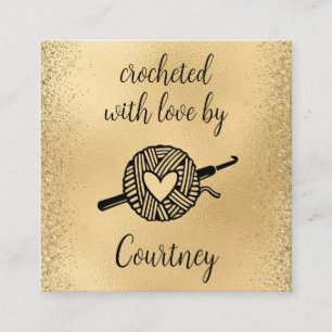 Carte De Visite Carré Crocheté Avec Amour