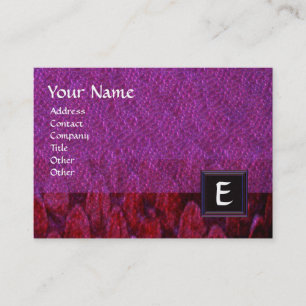 Carte De Visite Carré CROTALUS MONOGRAM, violet violet gras rouge