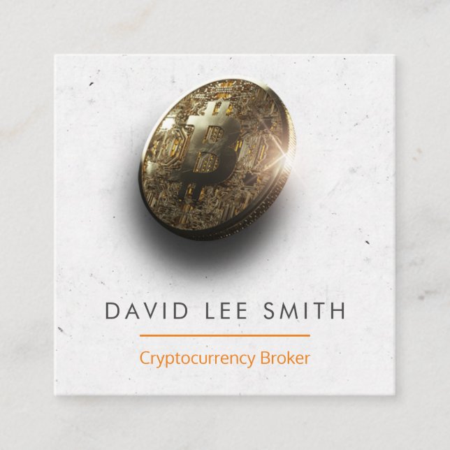 Carte De Visite Carré CryptoCurrency Broker (Devant)