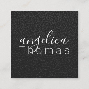 Carte De Visite Carré Cuir noir