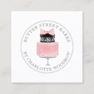 Carte De Visite Carré Cuisine française Chocolat Rose Cuisinier pâtissie