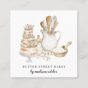 Carte De Visite Carré Cuisine pâtissière de boulangerie