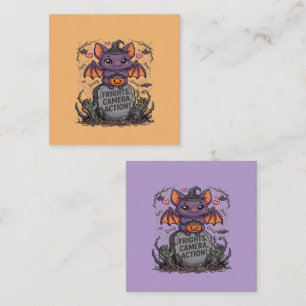 Carte De Visite Carré Cute Kawaii Chauve-Souris Halloween