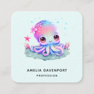 Carte De Visite Carré Cute Octopus Sea Creator