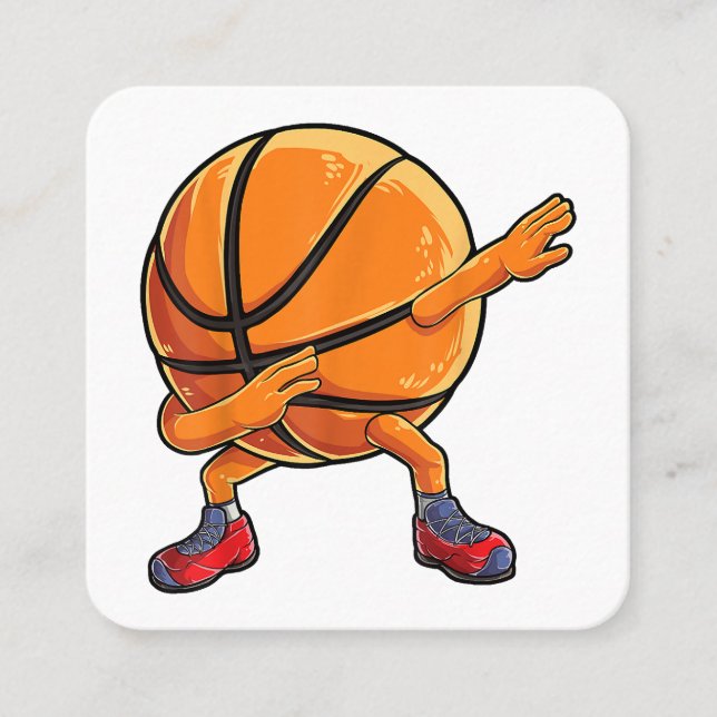 Carte De Visite Carré Dabbing Basketball Ball Funny Boys Hommes Femmes S (Devant)