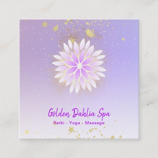 Carte De Visite Carré *~* Dahlia Mandala Pastel Lavender Pink AP2 (Devant)