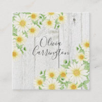 Daisies Faux Wood Nom personnalisé