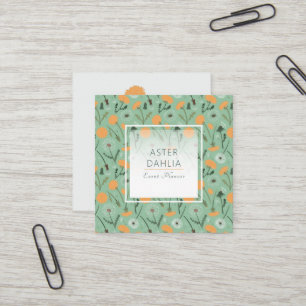 Carte De Visite Carré Dandelion Fleurs Orange Floral Modèle