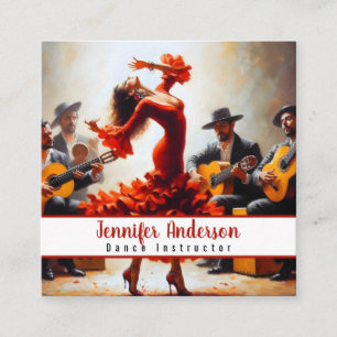 Carte De Visite Carré Danse Instructeur Flamenco Band