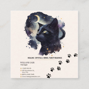 Carte de visite Carré de cuisine de chat noir