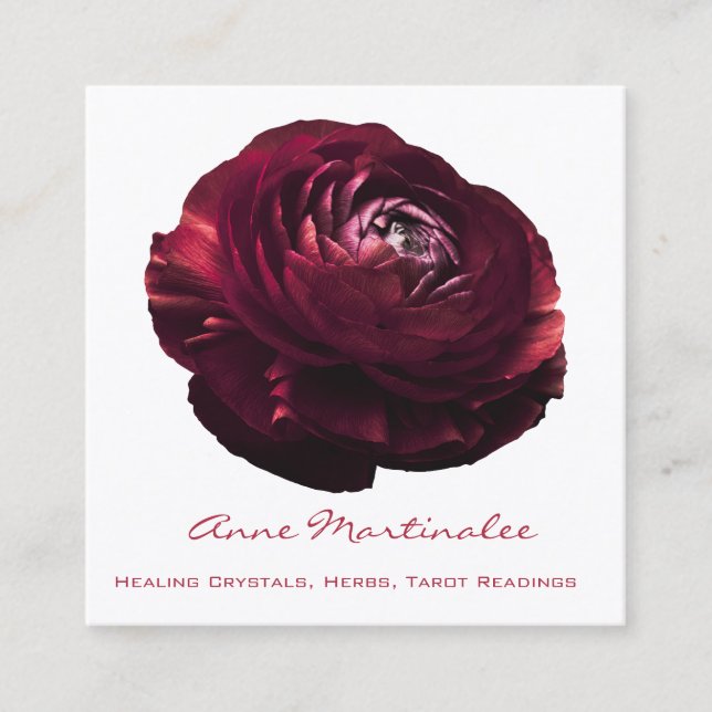 Carte de visite Carré de fleurs rose Burgandy (Devant)