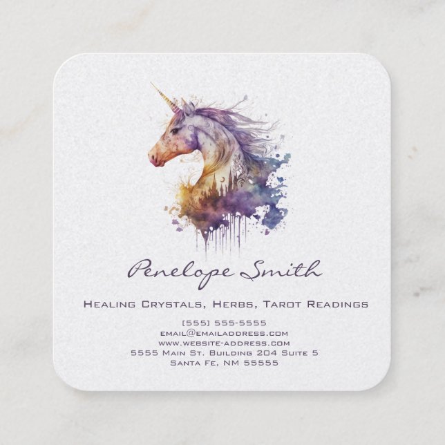 Carte de visite Carré de la licorne magique (Dos)