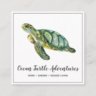 Carte de visite Carré de la tortue de mer Watercol