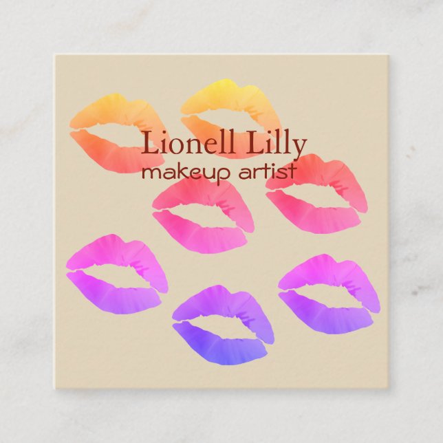 Carte de visite Carré de maquillage pop branché (Devant)