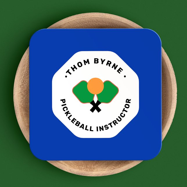 Carte de visite Carré de Pickleball Coach (Créateur téléchargé)