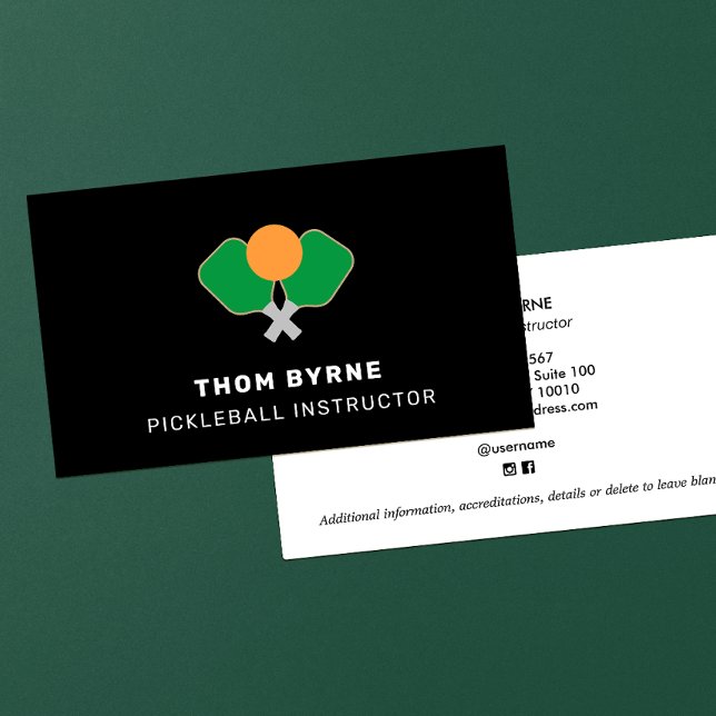 Carte de visite Carré de Pickleball Coach (Créateur téléchargé)