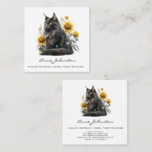 Carte de visite Carré de tournesols et de chats no