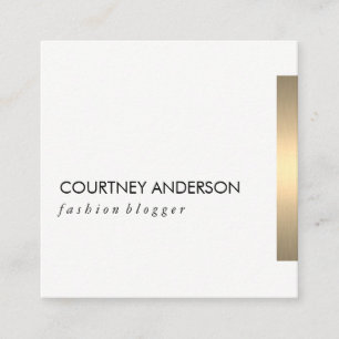 Carte De Visite Carré Découpe métal or