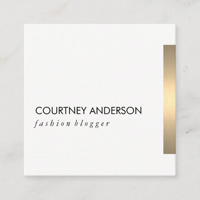 Carte De Visite Carré Découpe métal or (Devant)