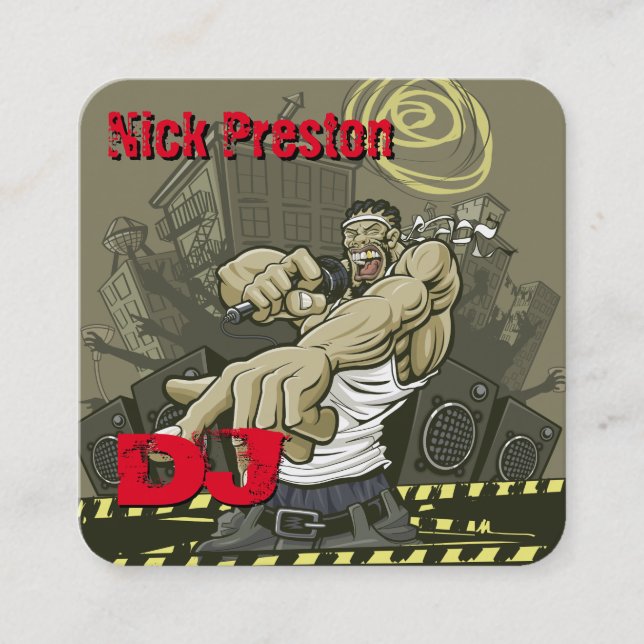 Carte De Visite Carré DeeJay | DJ Mix Funky Beats (Devant)