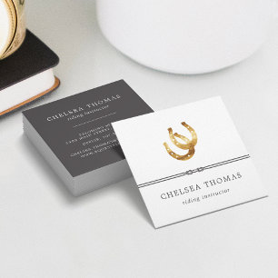 Carte De Visite Carré Défer à cheval   Instructeur d'équitation du Centr