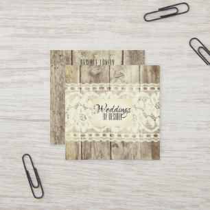 Carte De Visite Carré Dentelle florale vintage de wedding planner en
