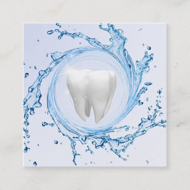 Carte De Visite Carré Dentiste Dental Dental Dental Water Professionnel (Devant)