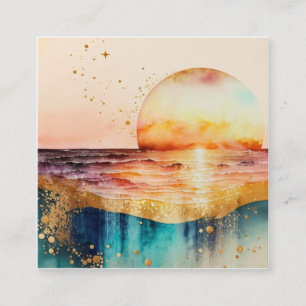 Carte De Visite Carré Design de la gamme Watercolor Beach 3