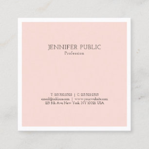 Carte De Visite Carré Design élégant Design simple Design tendance rose 