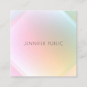 Carte De Visite Carré Design élégant tendance Modèle moderne coloré