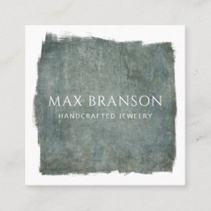 Carte De Visite Carré Design minimaliste moderne de bijoux vert ardoise