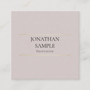 Carte De Visite Carré Design minimaliste professionnel Élégant Plat Luxe