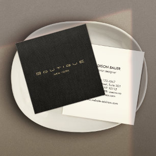 Carte De Visite Carré Design moderne Linge noir professionnel
