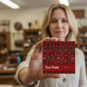 Carte De Visite Carré Design oriental antique du tapis