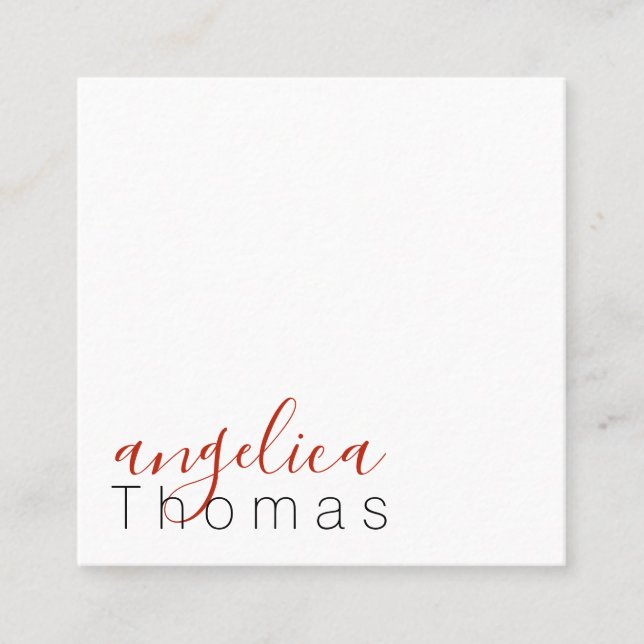 Carte De Visite Carré Design professionnel (rouge) (Devant)