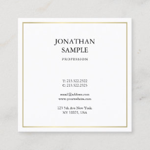 Carte De Visite Carré Design professionnel simple et moderne Plaine créa