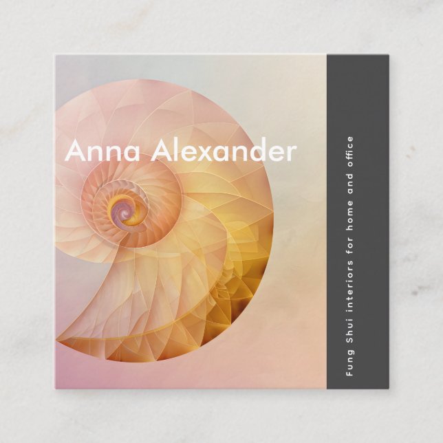 Carte De Visite Carré Design rose sérénité 11 (Devant)