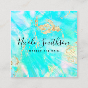 Carte De Visite Carré design turquoise