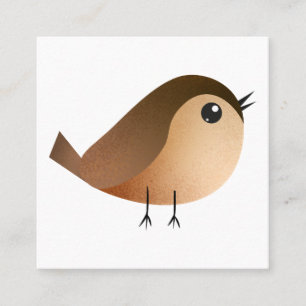 Carte De Visite Carré Dessin animé d'oiseau moineau