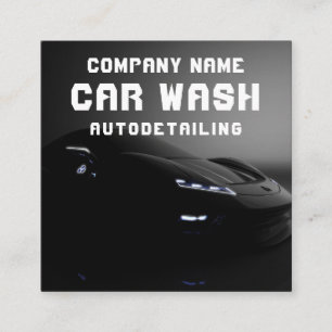 Carte De Visite Carré Détail automatique Code QR du lavage de voiture