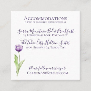 Carte De Visite Carré Détail du Mariage minimaliste de tulipe simple vio