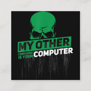 Carte De Visite Carré Développeur Sysadmin Engineer Hacker Code d'admini