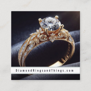 Carte De Visite Carré Diamond Ring Business Jewelry Designer en ligne