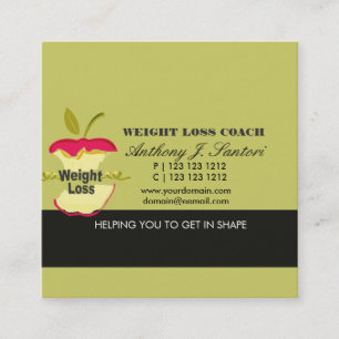 Carte De Visite Carré Diététicien de l'entraîneur Apple Fitness pour per