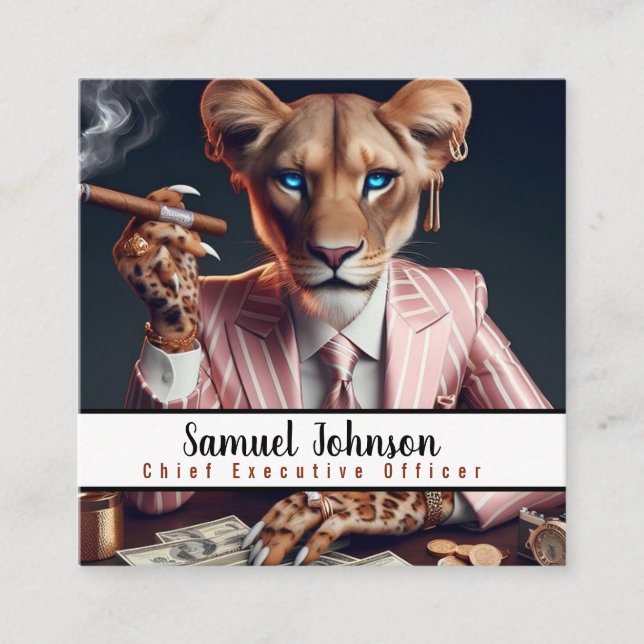 Carte De Visite Carré Directeur Général Drôle (Devant)