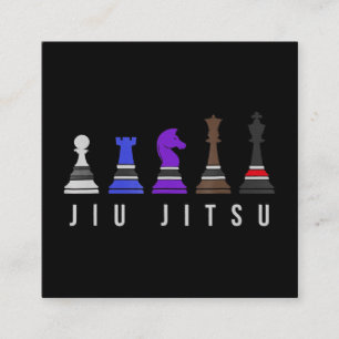 Carte De Visite Carré djiu jitsu    entraînement, cadeau bjj avec texte.